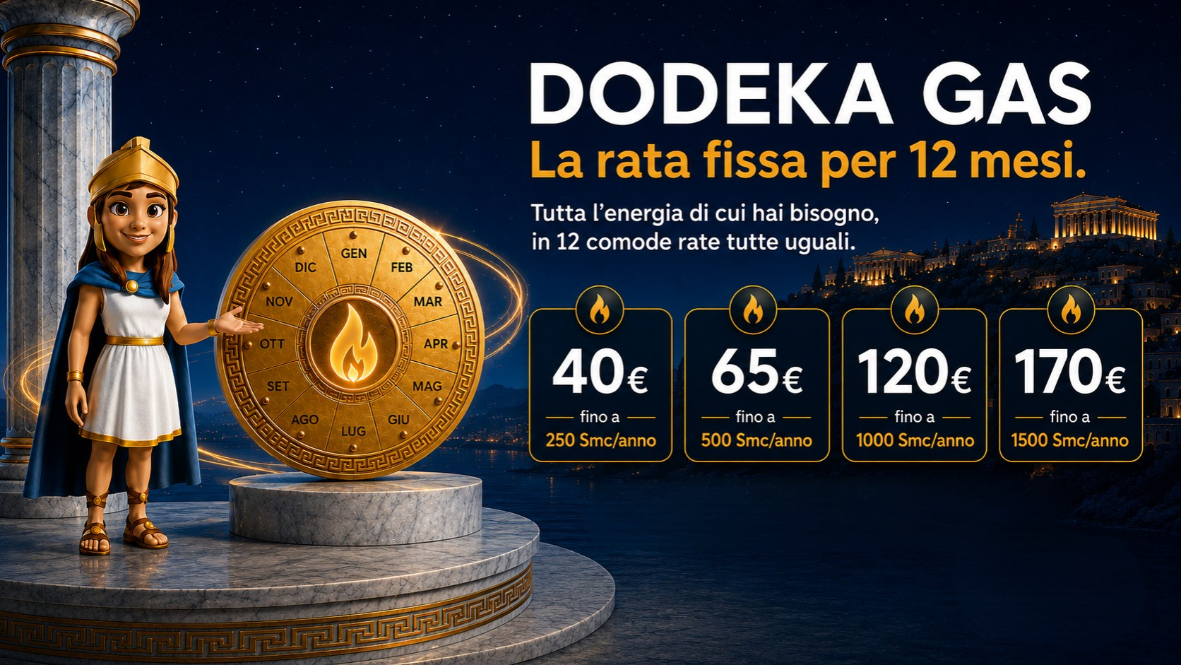 Atena presenta Dodeka, l’offerta gas PolisEnergia con rata mensile