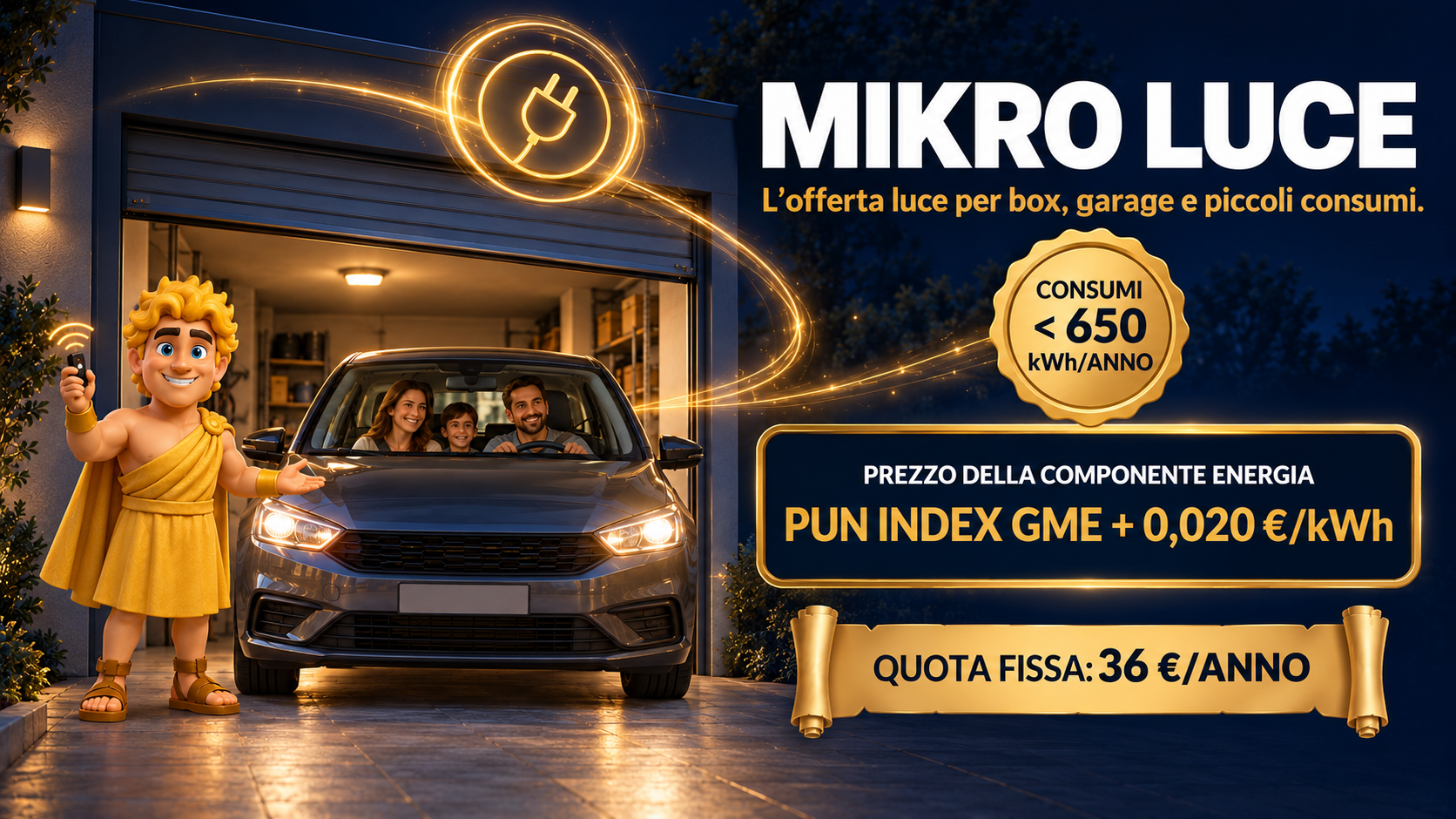 Mikro Luce Polis Energia: offerta luce per box, garage, cantine, pertinenze e consumi inferiori a 650 kWh l'anno